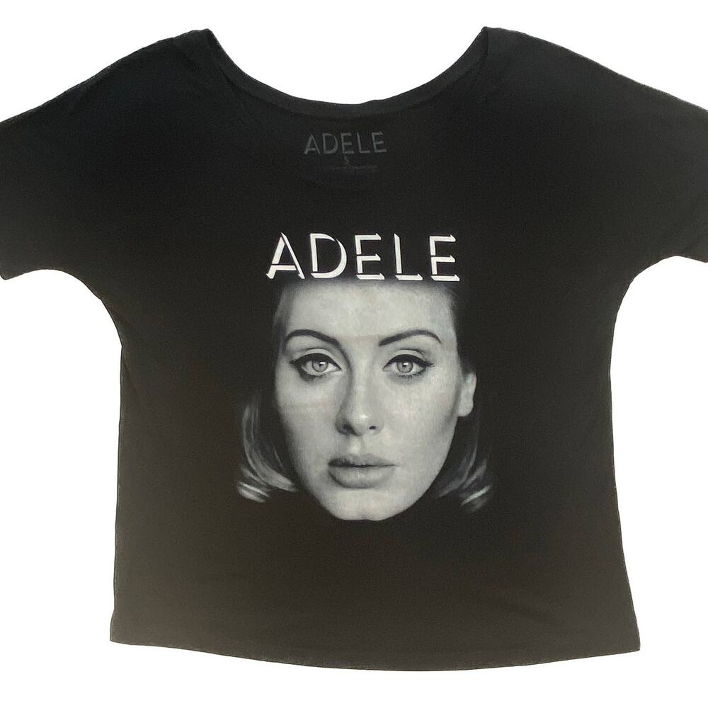 Adele Music Concert T-Shirt "Adele Live 2016" Relaxed Scoop Neck Women S Black